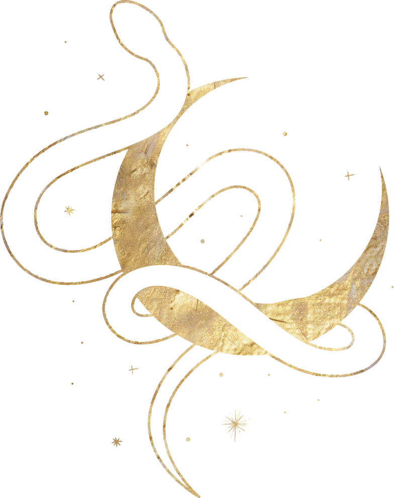 Gold Snake with Moon